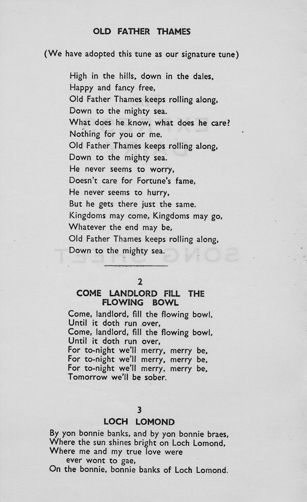 1957 Express Song Sheet - a real 'Blast from the Past'