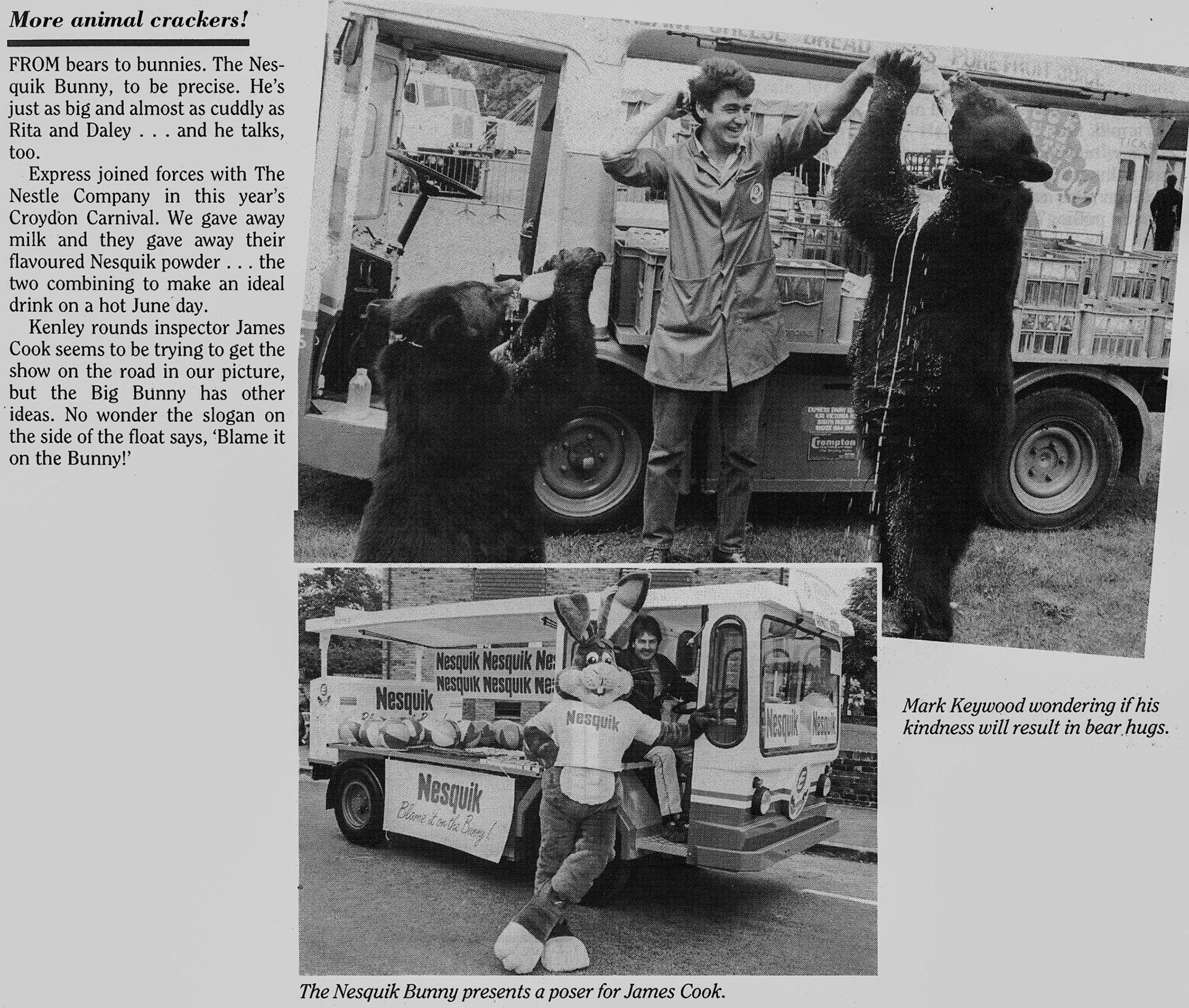 1988 Croydon Depot joined up with Nestle for the Croydon Carnival. (January Express News)