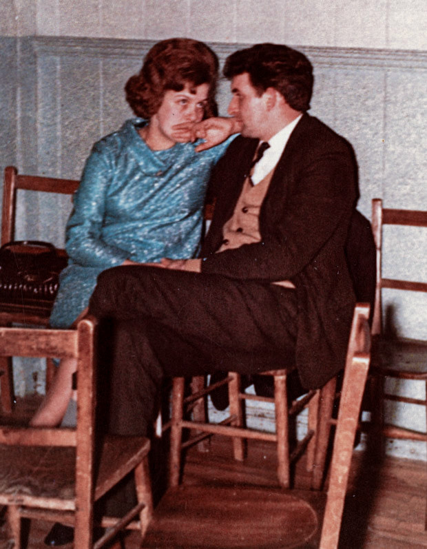 1960's Minsterley Creameries Social Club “Do” or Union Dinner. "Lofty and wife" (Joe Lyons Collection)