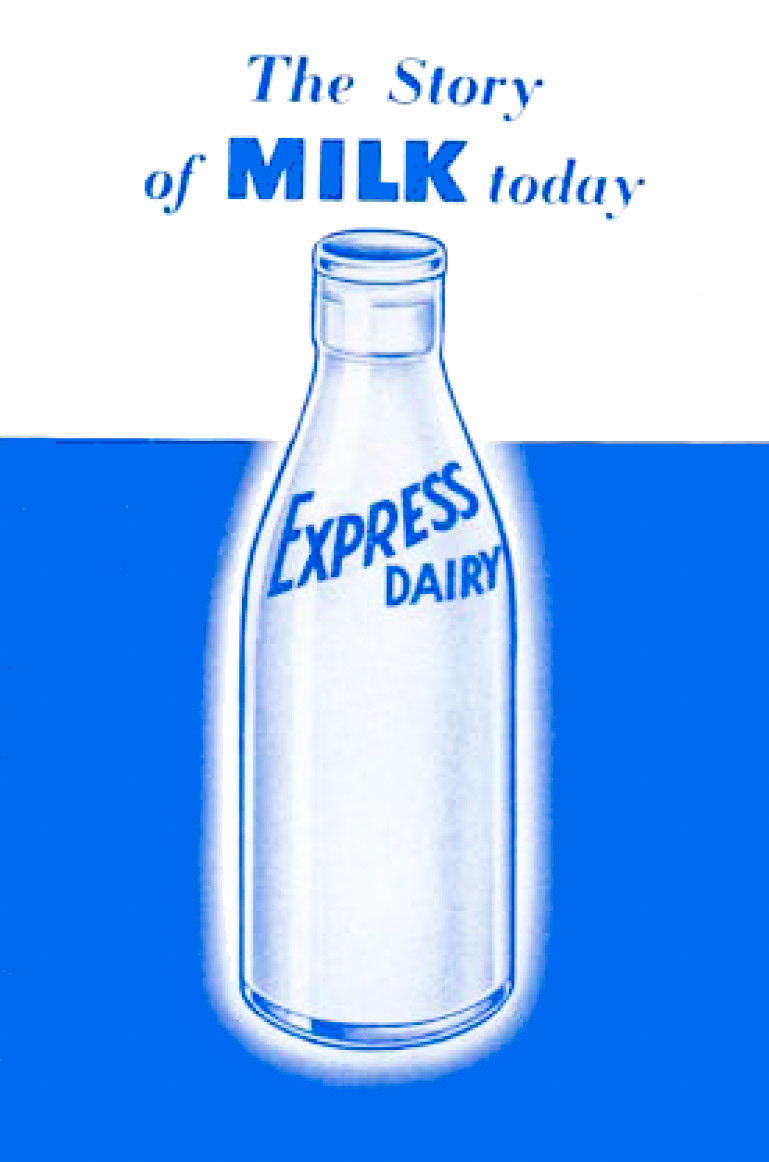 1963 customer leaflet 'The Story of MILK today'. 12 page leaflet issued to customers of Express Dairy, measures 10.2 cm. x 15.2 cm. when closed. (Courtesy Mark Hudson)