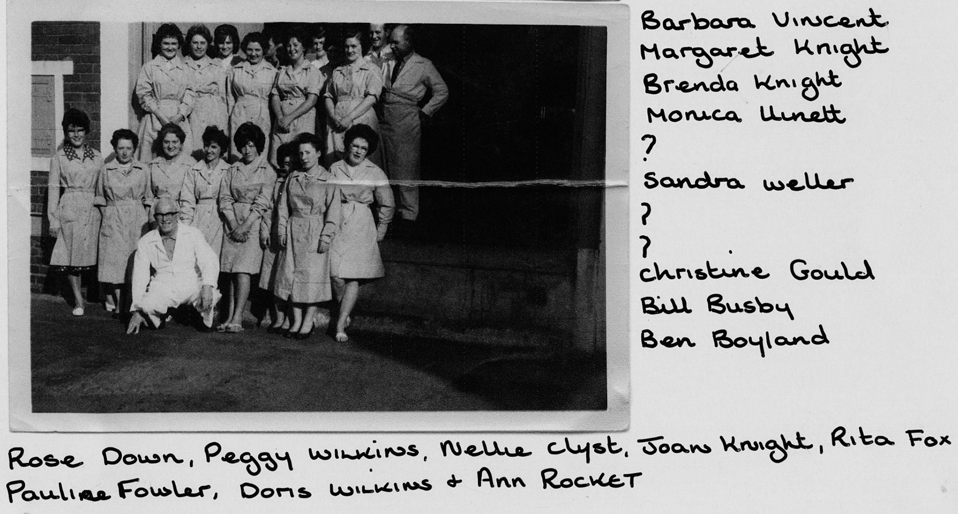 1960's Seaton Junction staff (Courtesy Keith Sweetland)