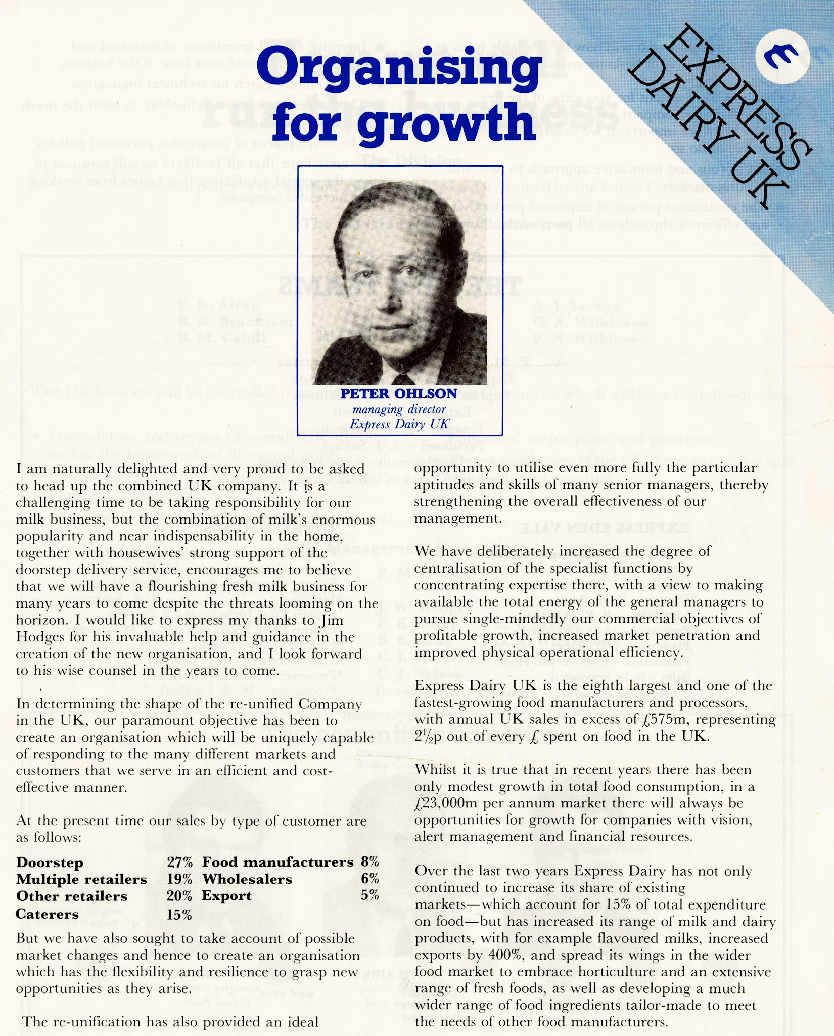 1982 PETER OHLSON “Taking shape for the 80’s” Brochure (Courtesy Tim Gray)