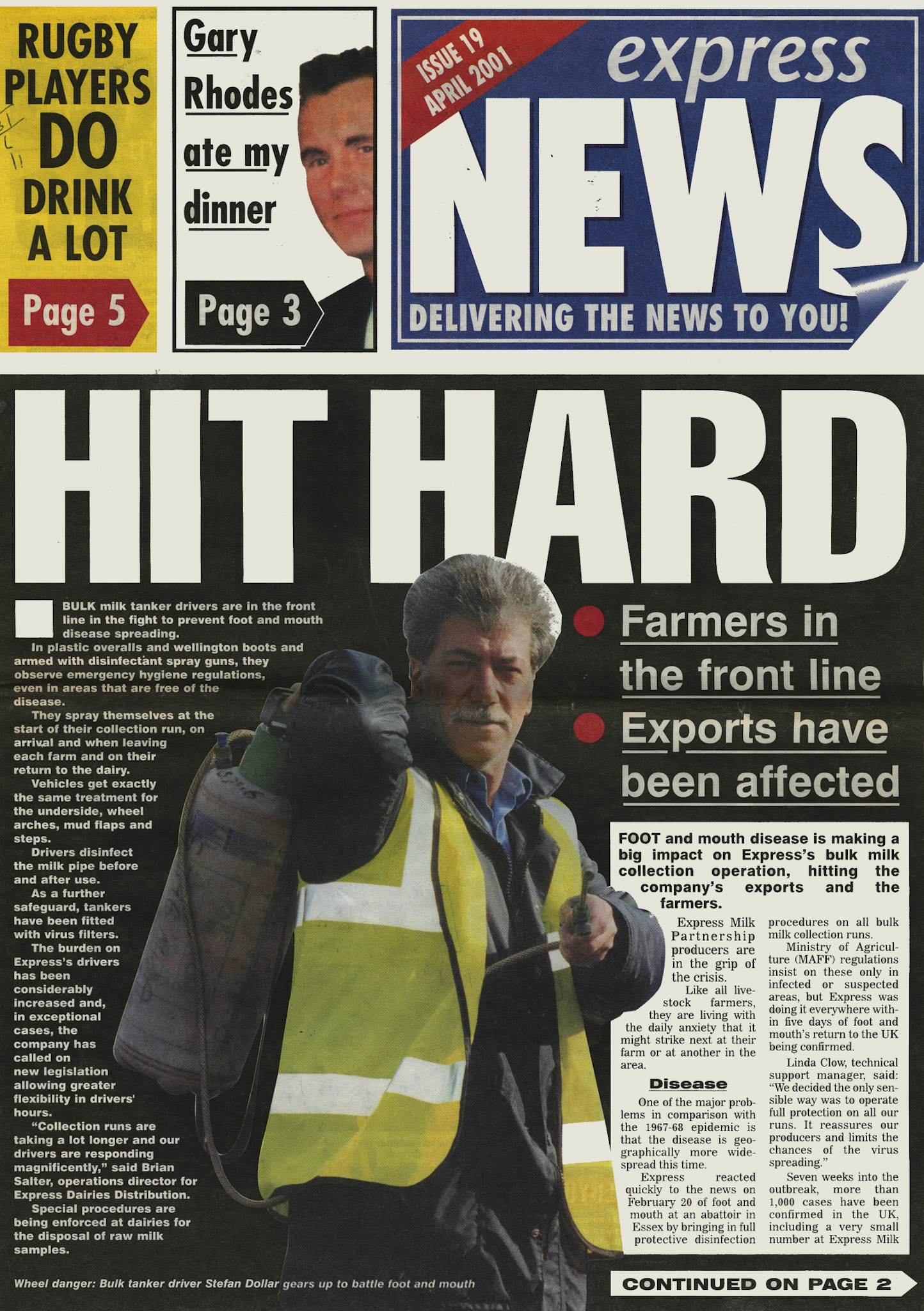 2001 April-Express News Front Cover