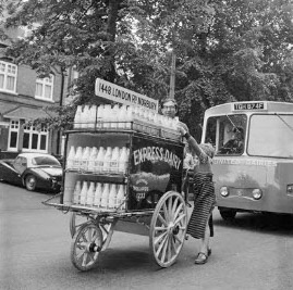 1969 Express Hand Cart at South Grove, Highgate during 'Fair in the Square' event in Pond Square. (Courtesy Historic England Archive)