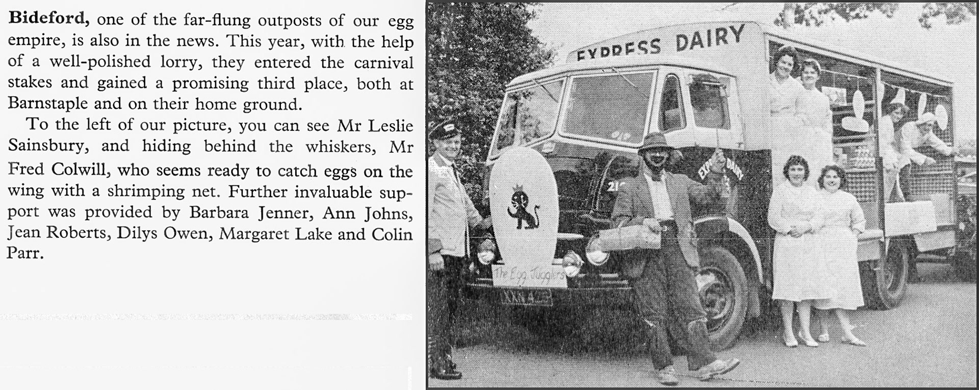 1960 Bideford egg packing station gain third place at the Barnstaple Carnival. (Express News Christmas)