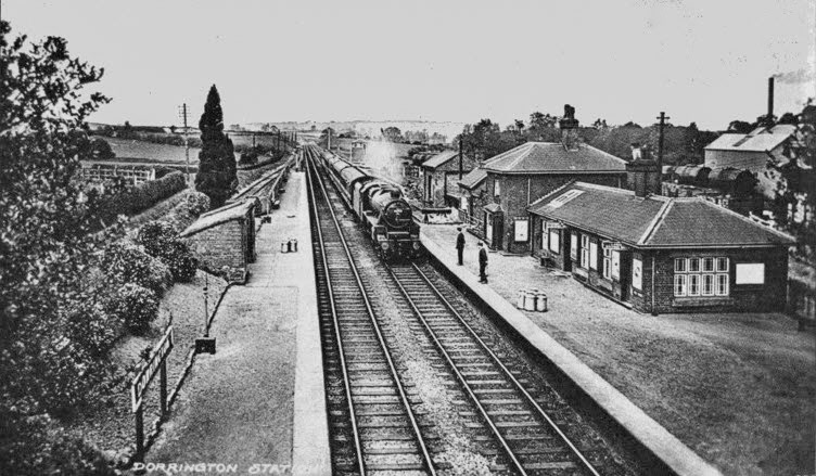 1920's? Dorrington Station, Shropshire collecting milk churns for Rossmore Road, Independent Milk Supplies (Courtesy Colin Middleton)