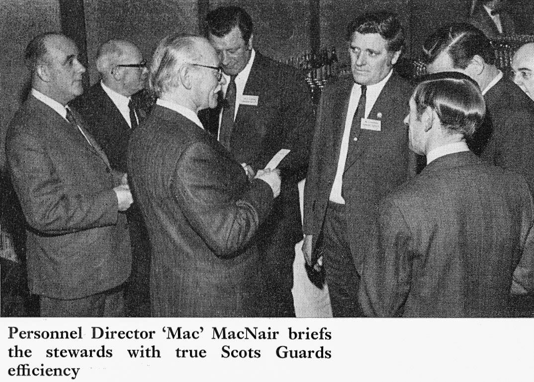 1973 'Mac' McNair briefing the stewards. (Express News Spring)