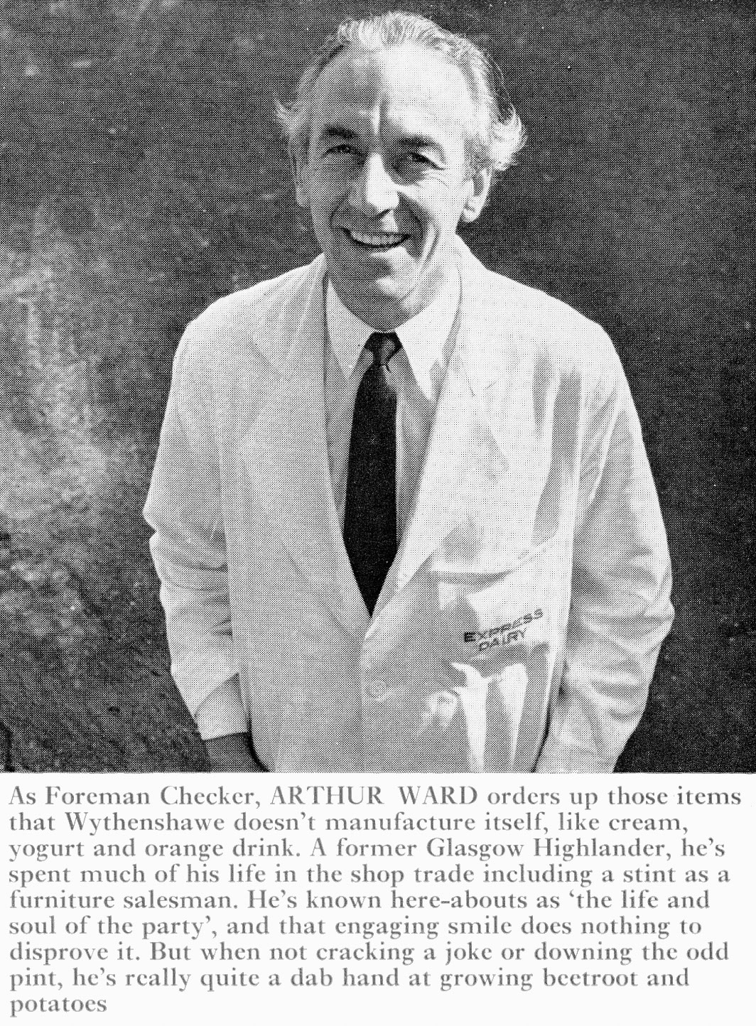 1971 Wythenshawe-Foreman Checker Arthur Ward. (Express News Xmas)
