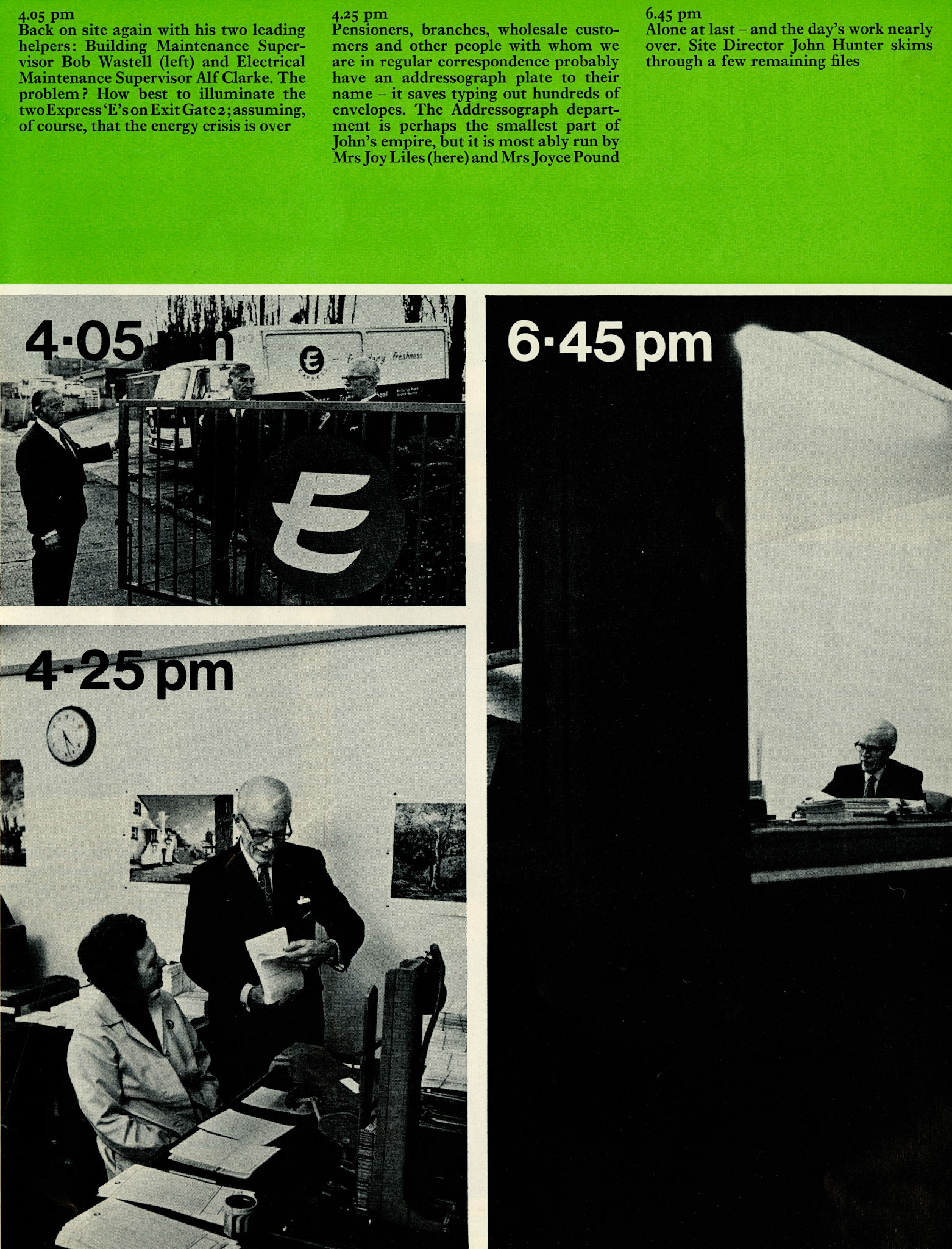 1974 Day in the Life of John Hunter, Site Director at South Ruislip Head Office