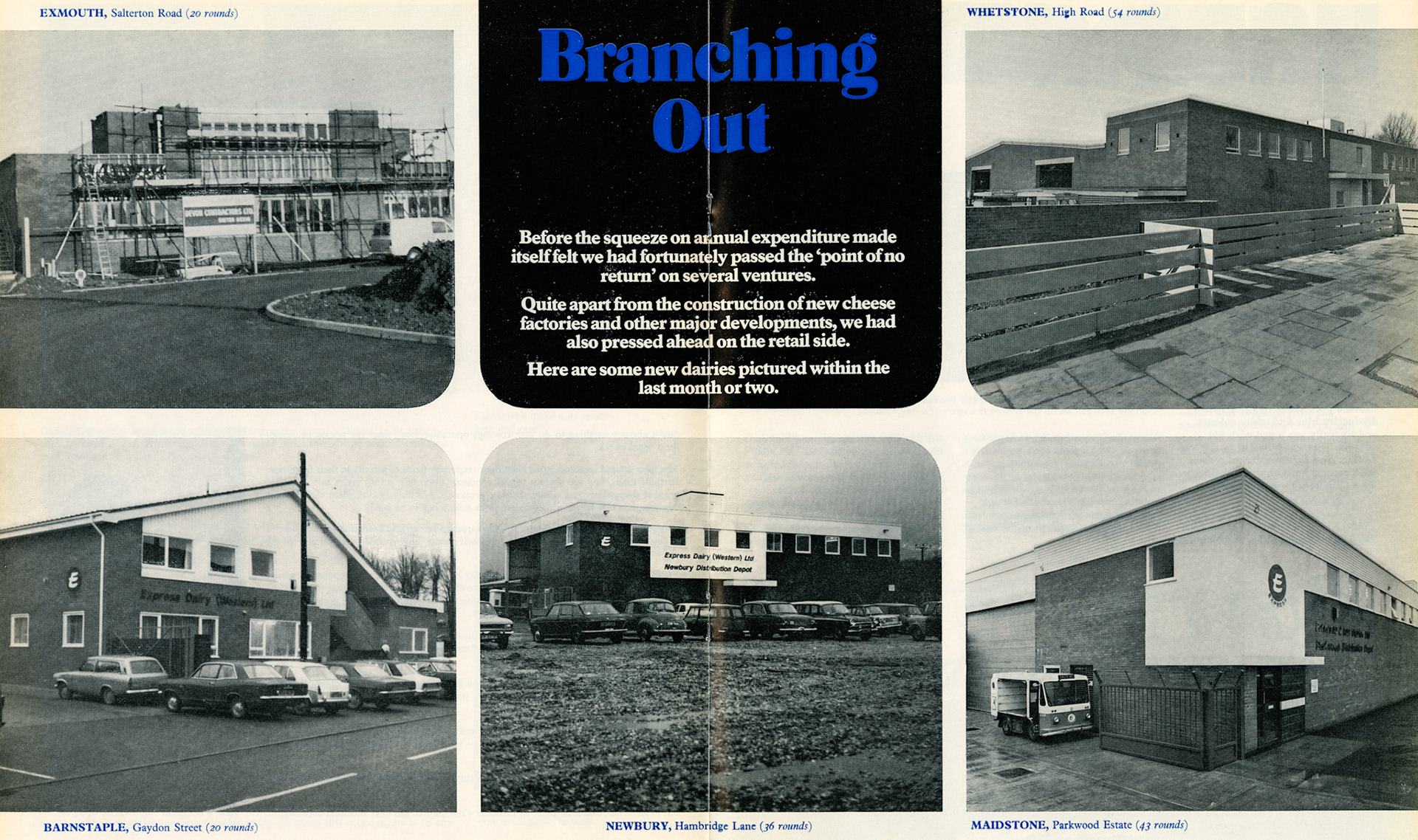 1975 New Retail Depots at Exmouth, Barnstaple, Newbury, Whetstone and Maidstone