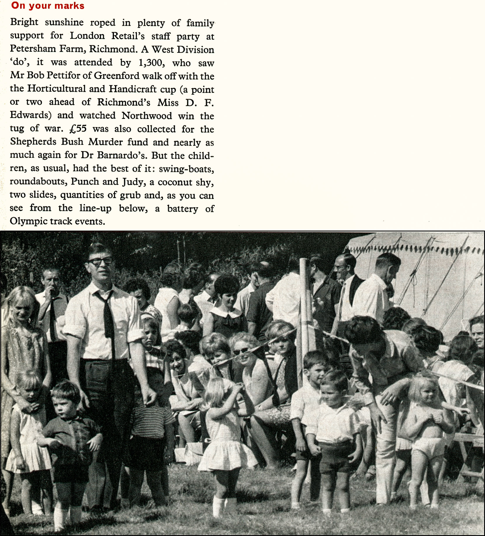 1966 London Retail staff party at Petersham Farm. (Express News Autumn & Christmas)