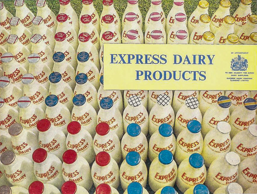 1950's Express products in glass enamelled bottles (Courtesy Paul Smith)