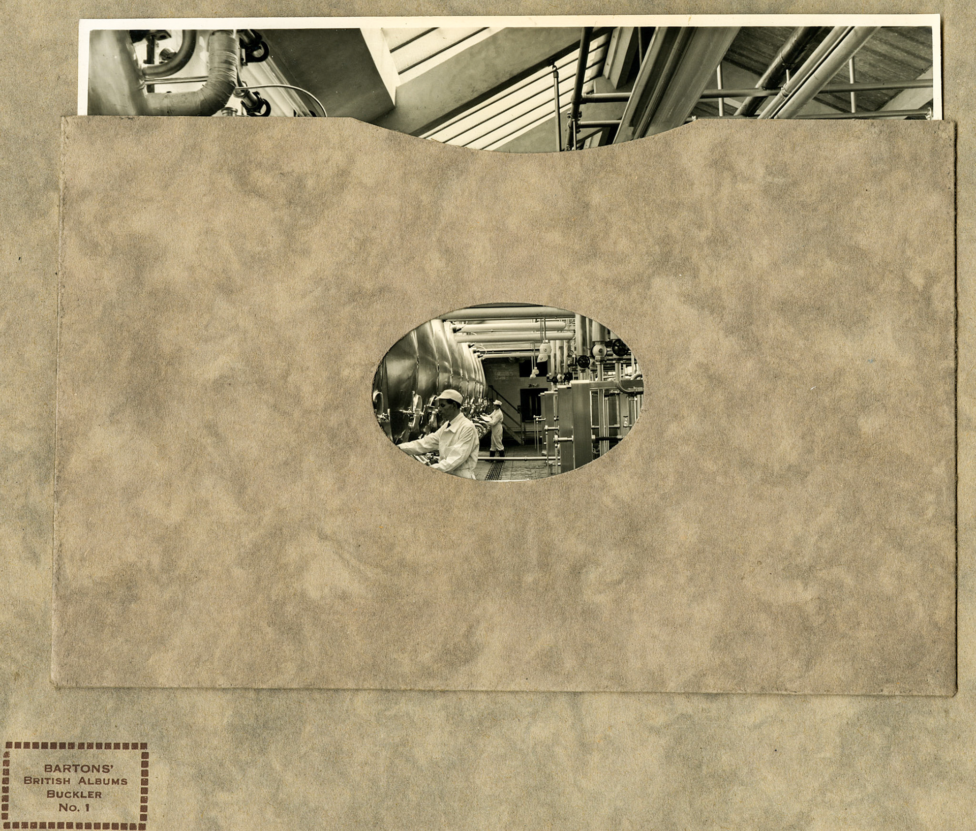 1957 South Morden-Duke of Edinburgh's visit on November 12-Inside back cover, this album was likely presented to the dairyhand shown here. (Courtesy Paul Luke)