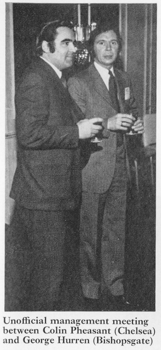 1973 Colin Pheasant (Chelsea Depot) with George Hurren (Bishopsgate)