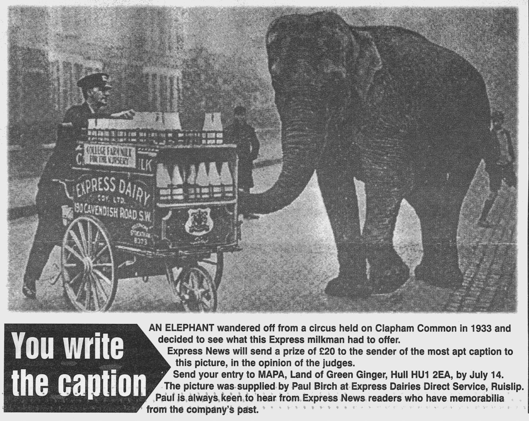 1933 Clapham Common picture, supplied by Paul Birch. (Courtesy Michael Aldread)