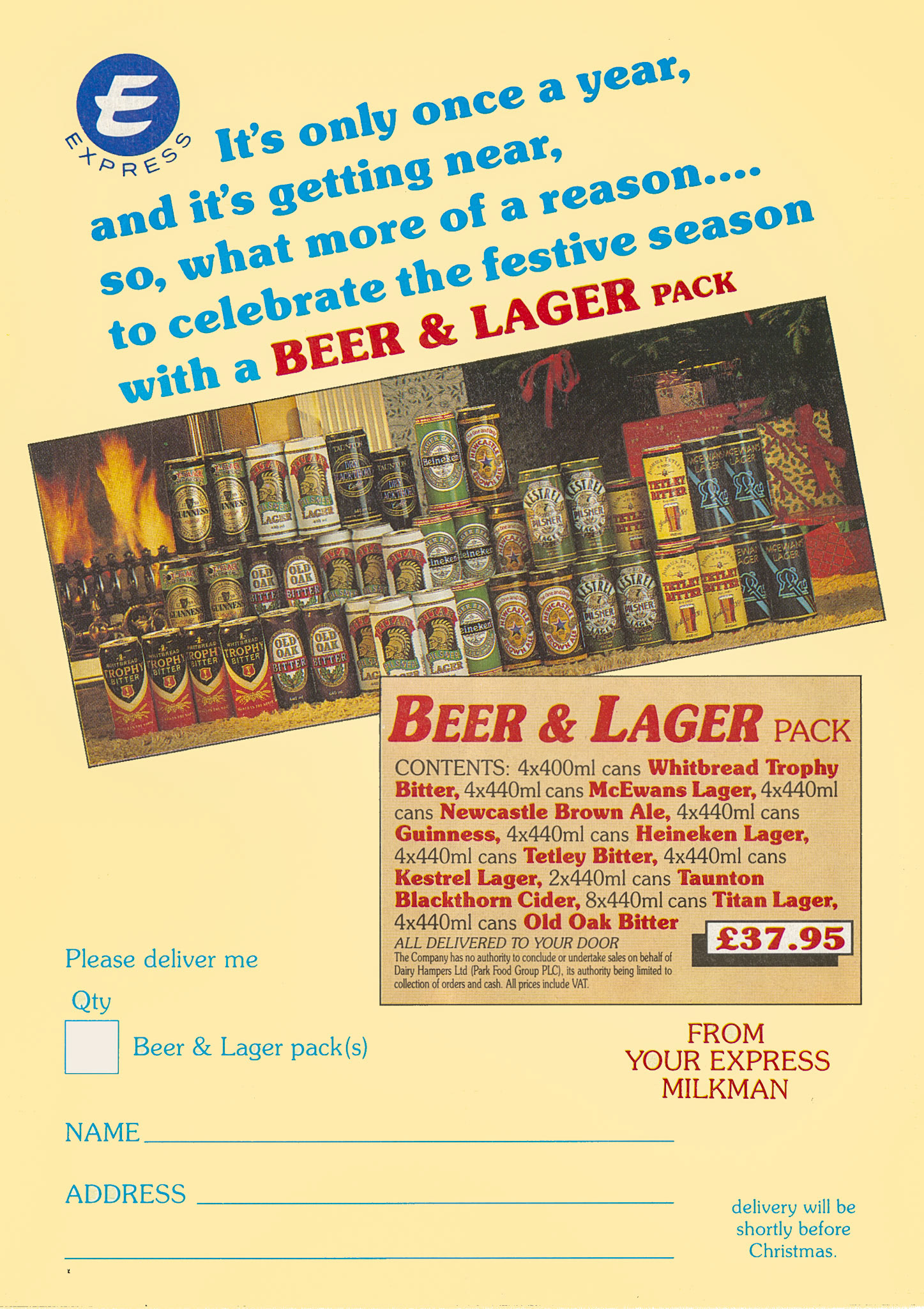 1991 Christmas Drinks leaflet (Courtesy Paul Luke)