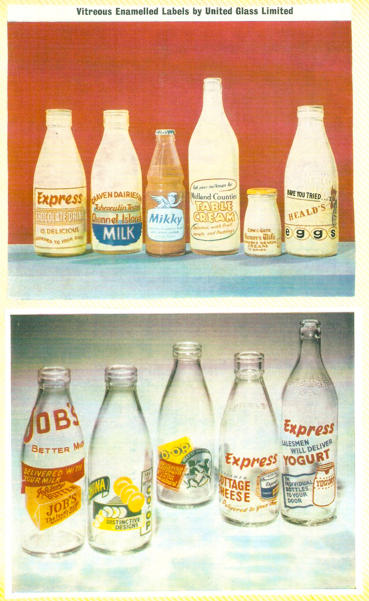1960's Express Milk Bottles (Courtesy Paul Luke)