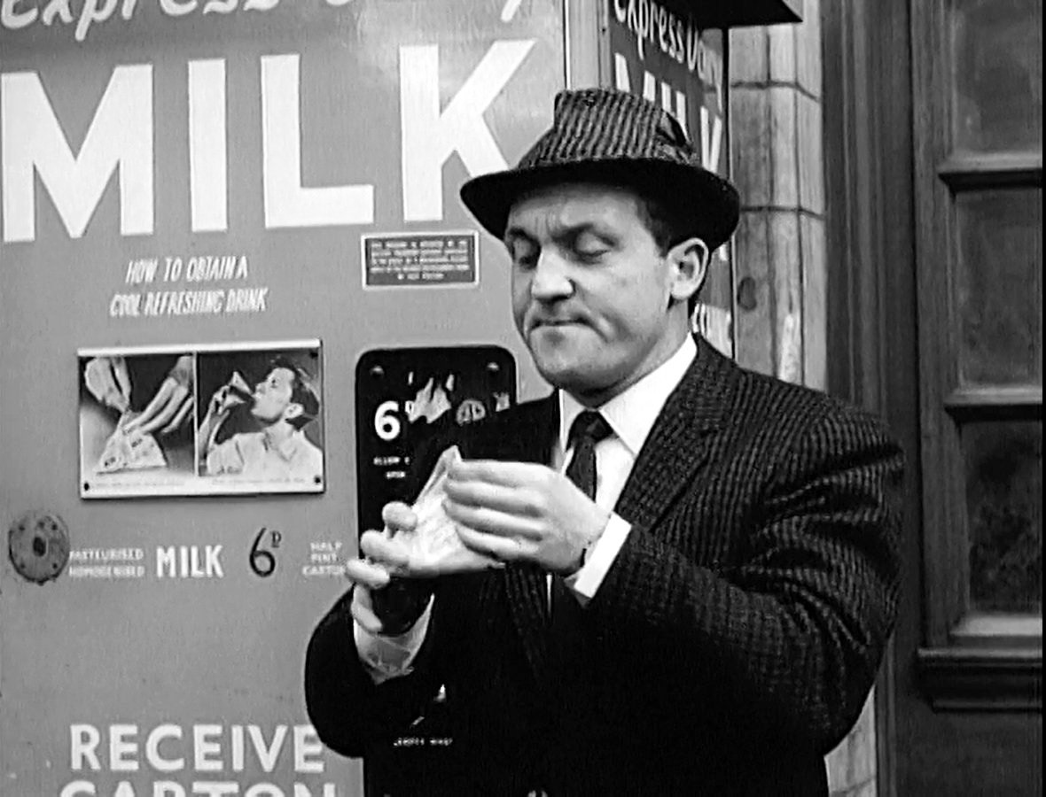 1964 Gary Dunaier contributed this picture, and comments "There was an Express Dairy vending machine in the background during the opening credits of The Beatles' "A Hard Day's Night" (1964)."