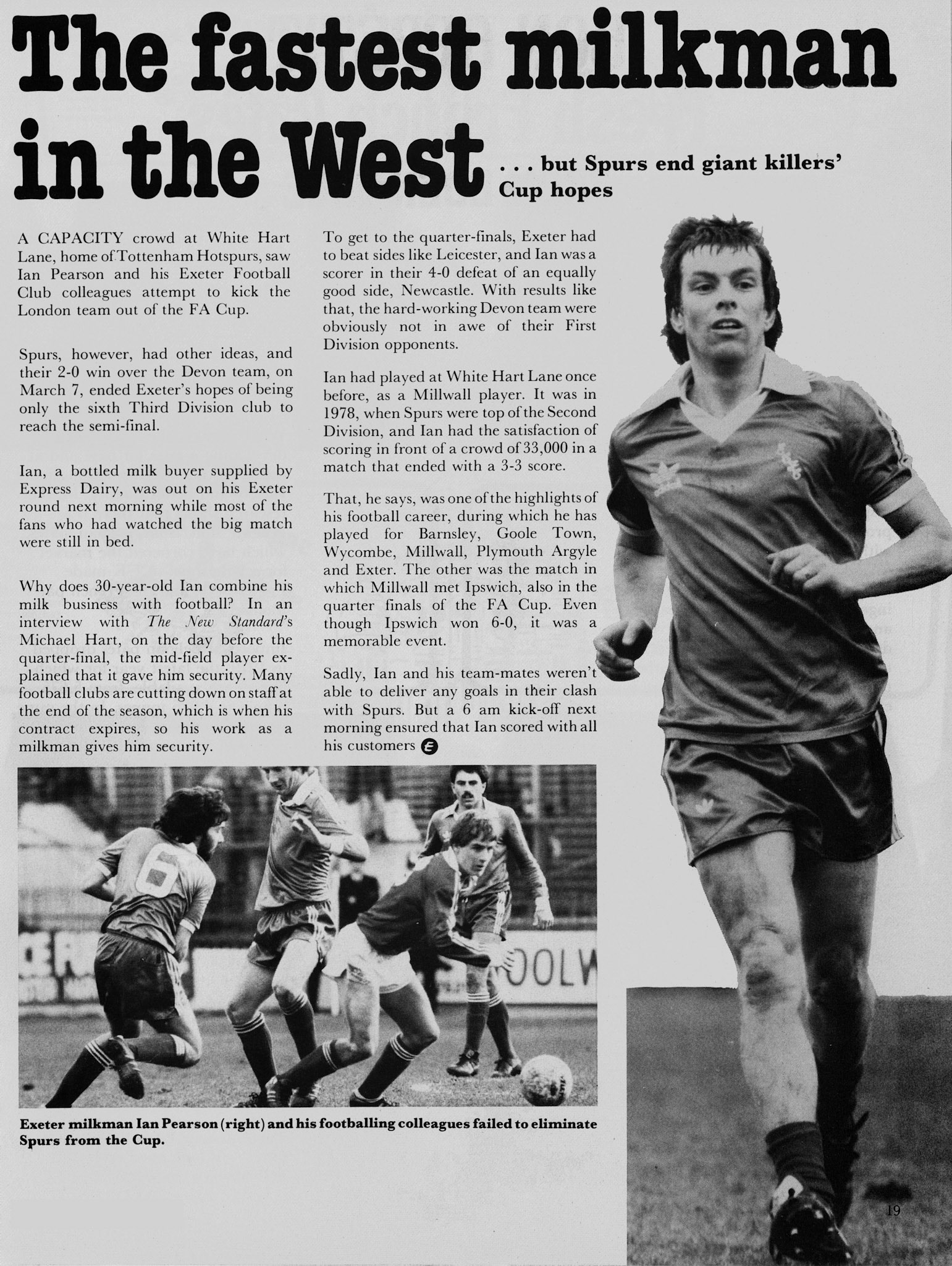 1981 Exeter BMB Ian Pearson played for Exeter against Spurs. (April Express News)