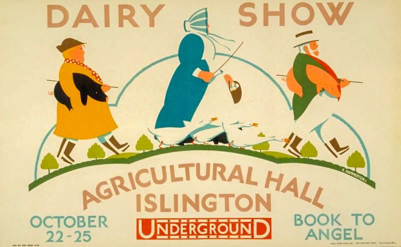 1929 Poster, Agricultural Hall Islington-Dairy Show. Artist: K Hammerton (Courtesy London Transport Collection)