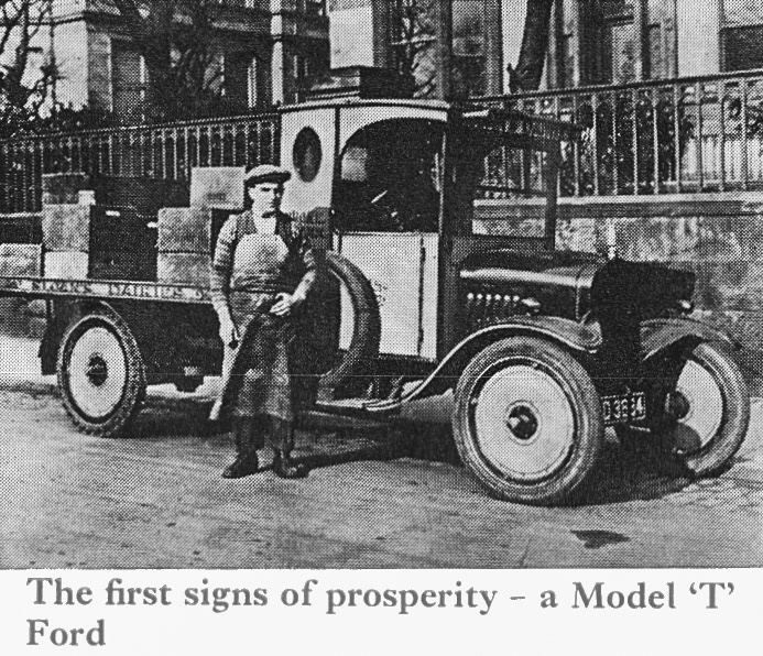 1910's Sloan's Dairies, Glasgow- Model T Ford making deliveries. (Express News Christmas 1972)