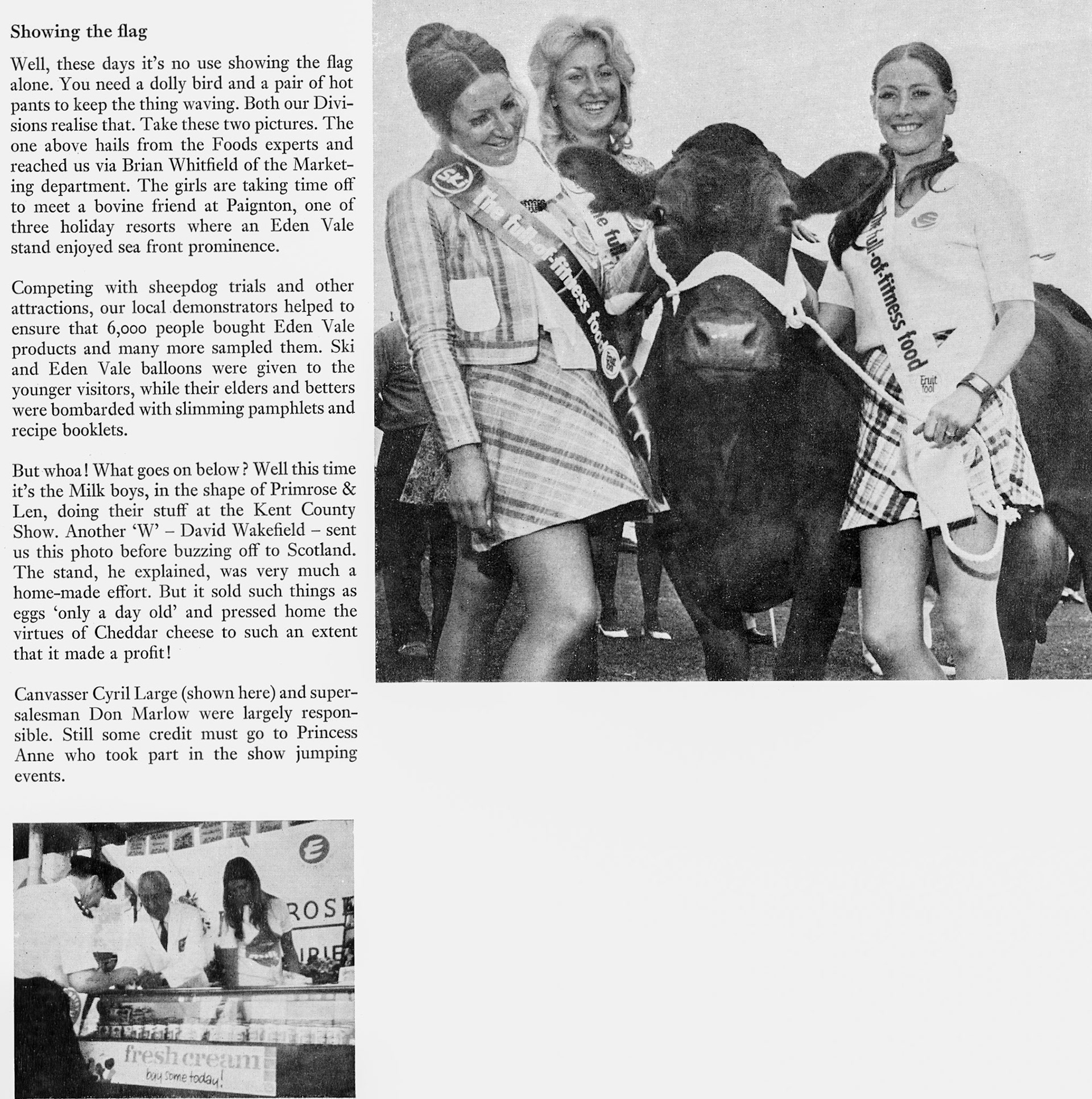 1972 Ski promotional team in Paignton, Devon and Primrose and Len staff at the Kent County Show. (Express News Christmas)