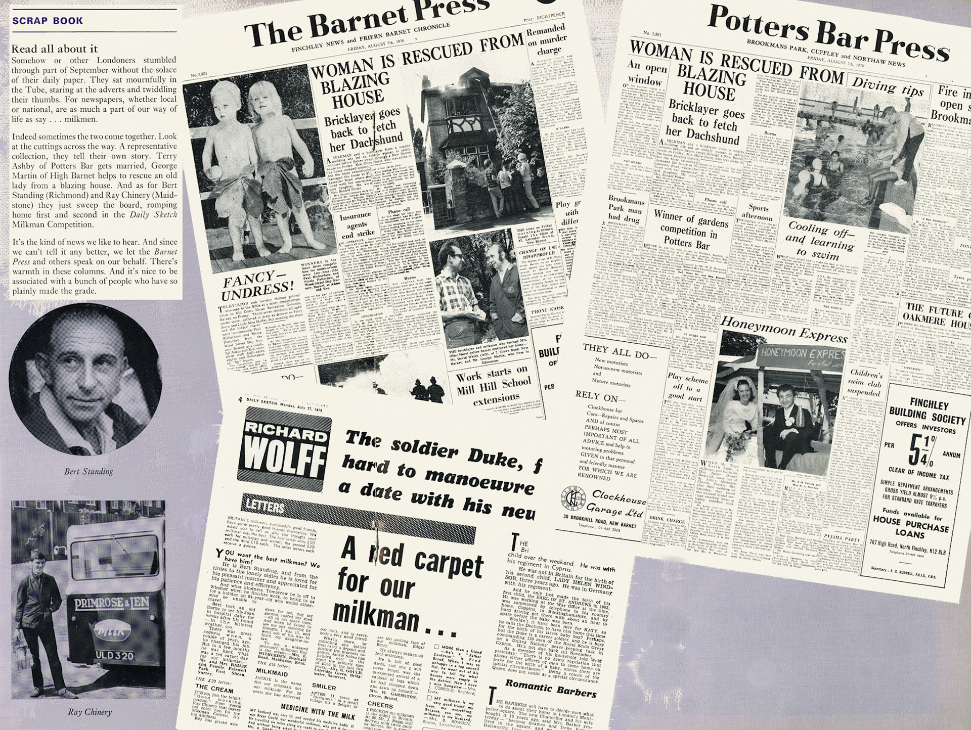 1970 Press coverage of our milkmen. (Express News Christmas)