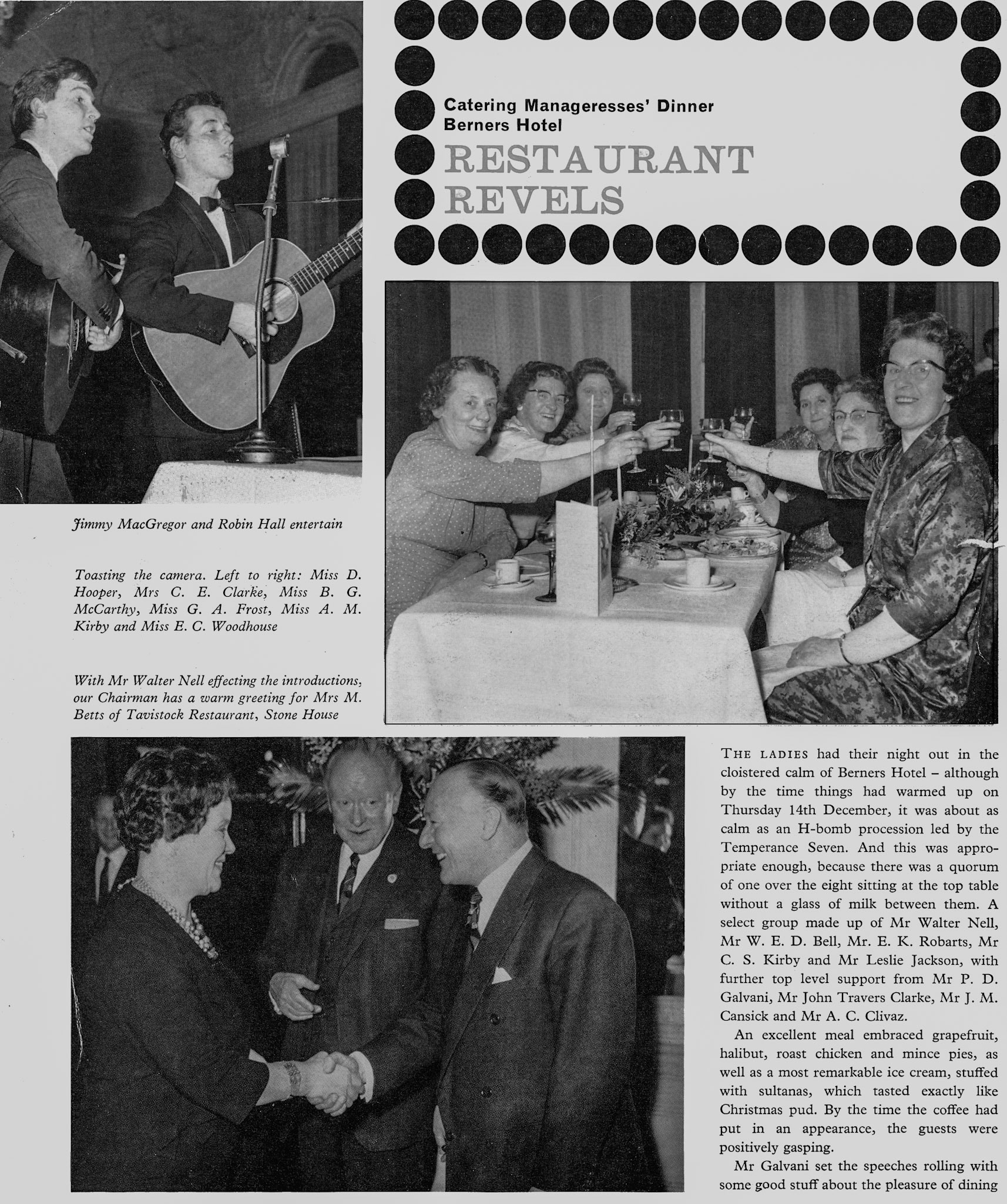 1962 Catering Manageresses' Dinner at the Berners Hotel. (Express News Spring)