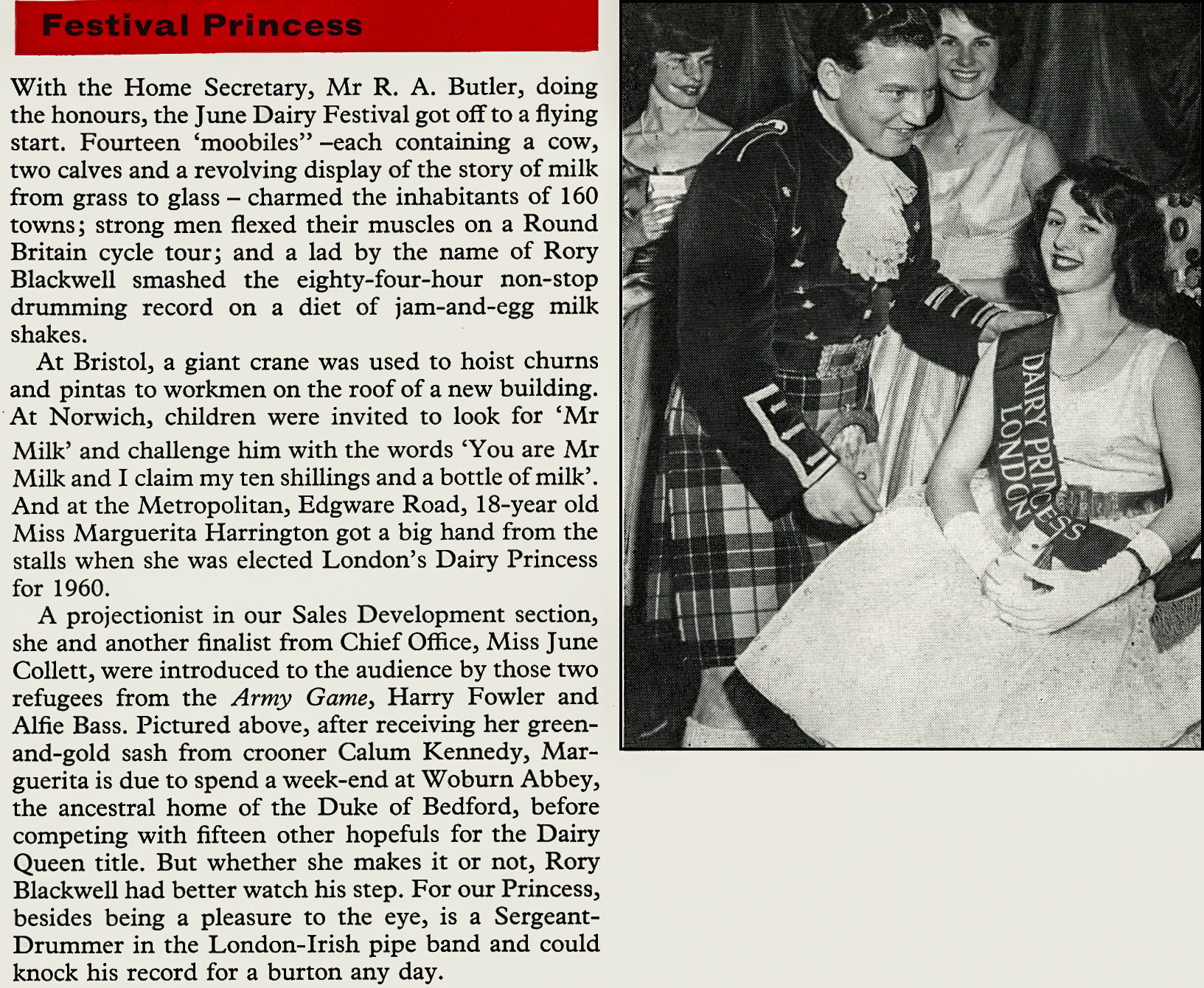 1960 June Dairy Festival Princess Marguerita Harrington. (Express News Summer)