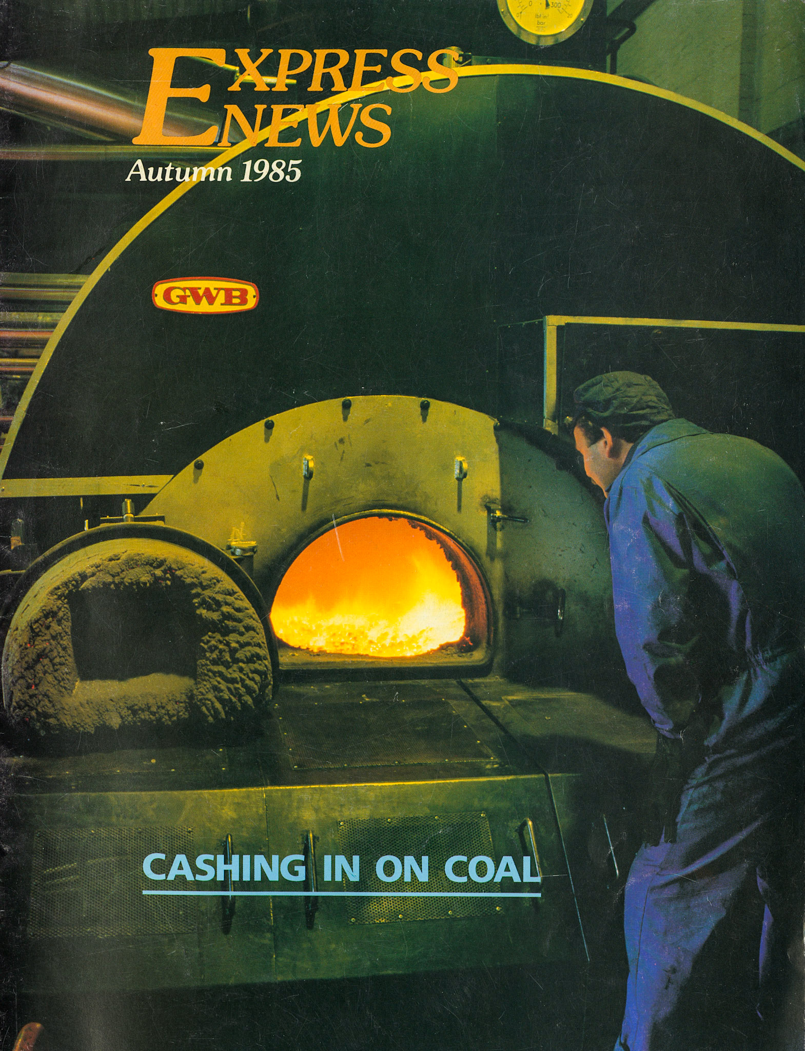 1985 - Ruyton fitter Des Mason attending to the new coal-fired boiler