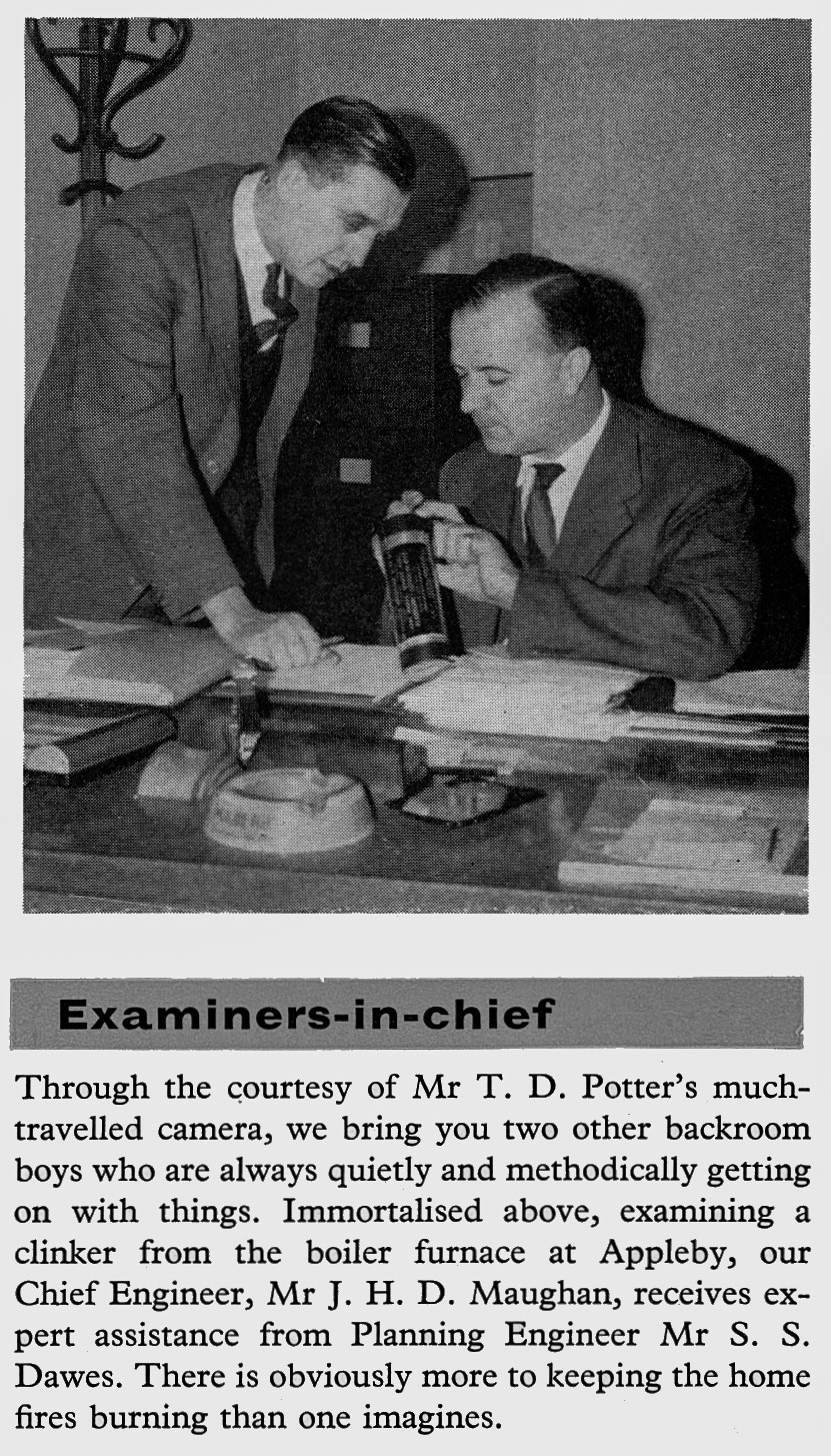 1960 Appleby Chief Engineer J.H.D. Maughan with Planning Engineeer S.S. Dawes. (Express News Autumn)