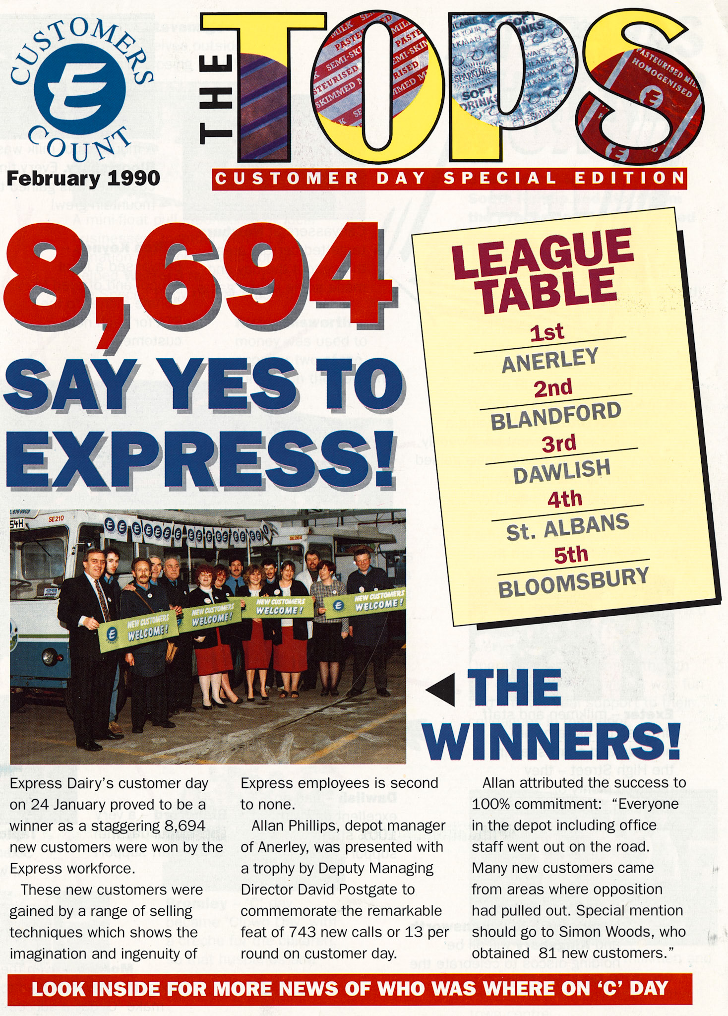 1990 FebruaryTops Magazine - Special Customer Day Edition (Courtesy Beryl Purslove)