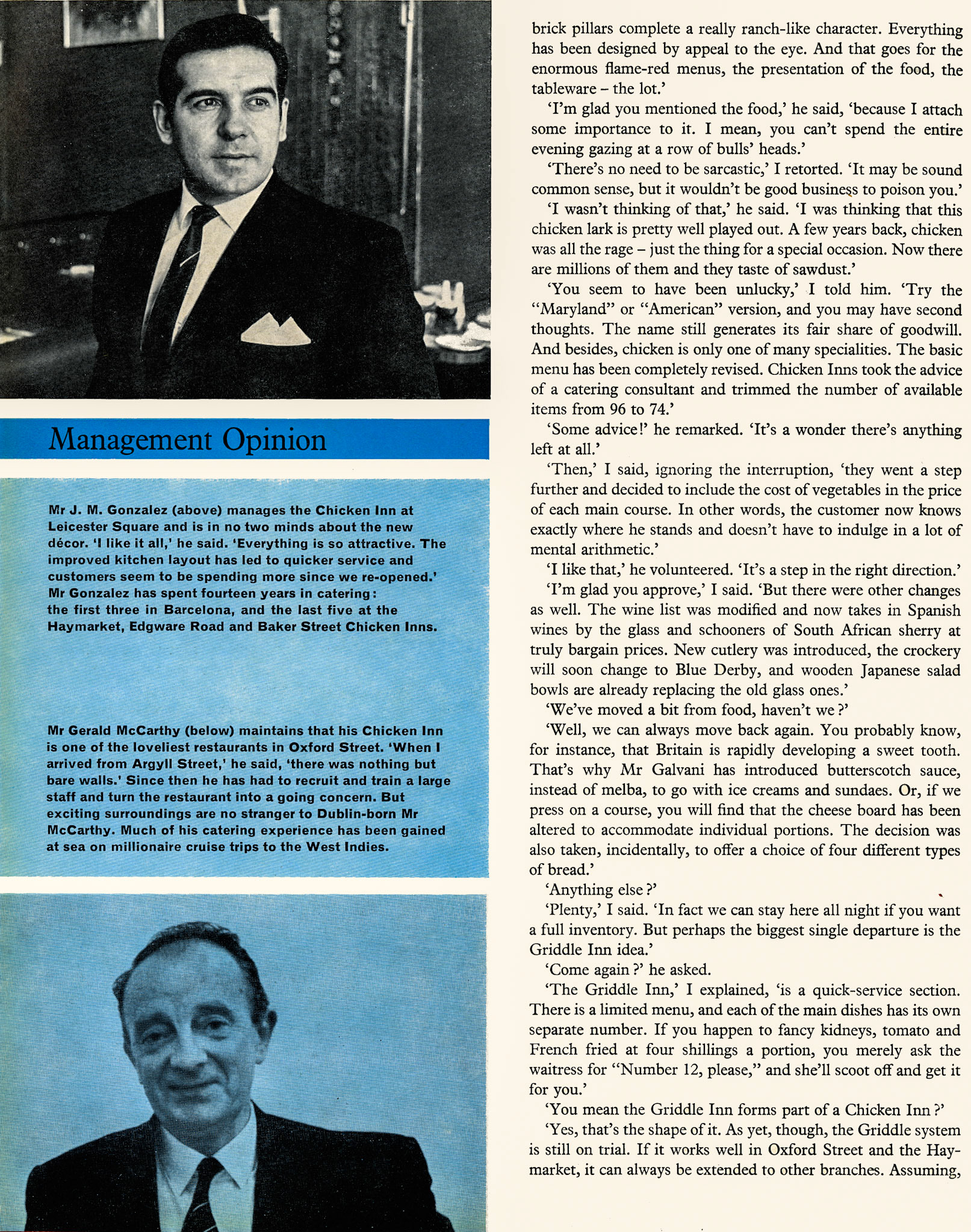 1965 Management comments on the Chicken Inn. (Express News Summer/Autumn)