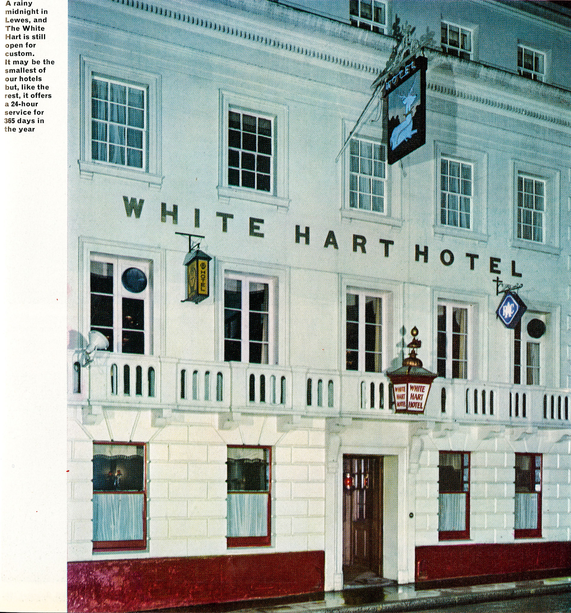 1966 Express night-time operations - White Hart Hotel, Lewes. (Express News Summer 1966)