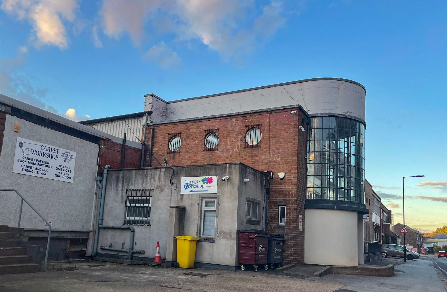 2025 Sheffield. Keith Goodby comments "Picture of the old Bradfield Road dairy site in Sheffield taken 22-09-25. Interesting to see the three round windows and huge bay window still exist". (Courtesy Keith Goodby)