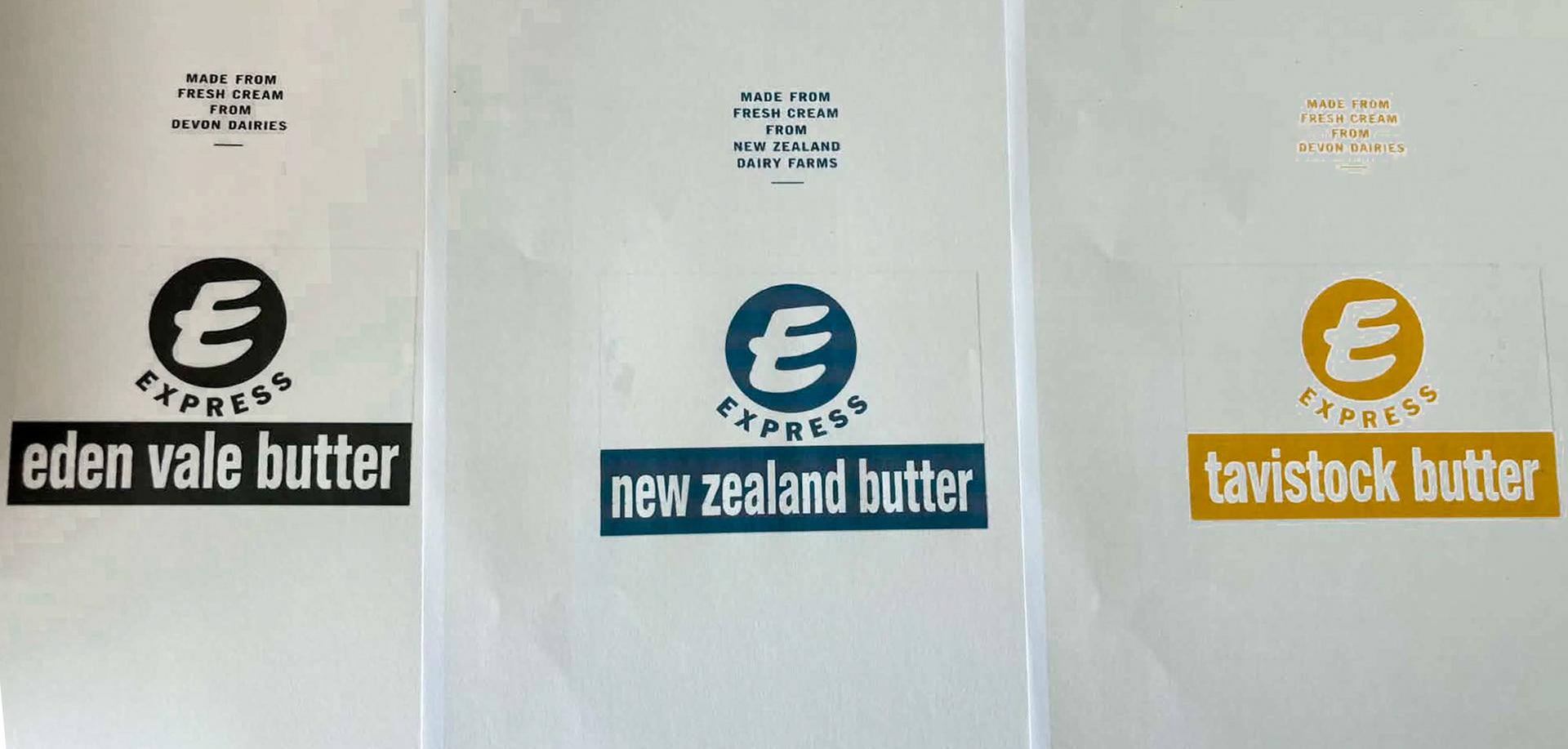 1960s? Express butter wrappers (Courtesy Leslie Croxford)