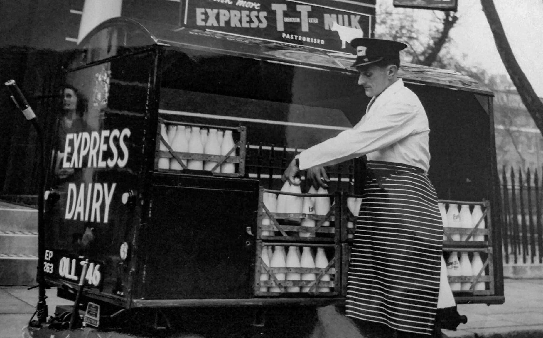 1950c Muswell Hill. Geoffrey Watts comments "My dad, Fred Watts maybe late 40s early 50s-he lived in Hornsey and wood Green... must have been a promotional photo for Express." (Courtesy Geoffrey Watts)