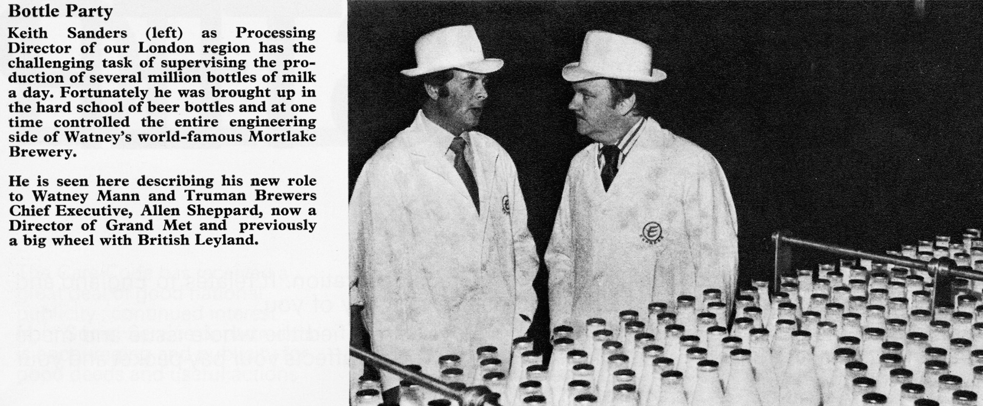 1976 Processing Director Keith Sanders with Allen Sheppard of Grand Met