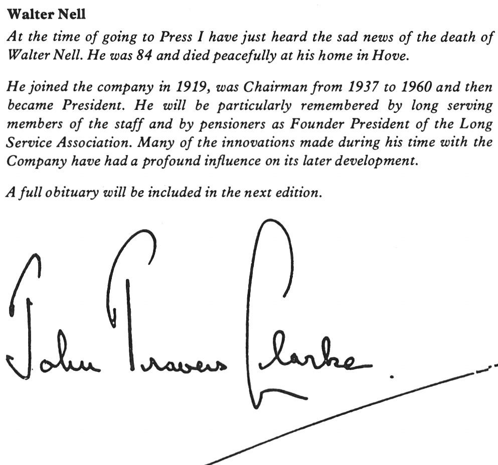 1978 John Travers Clarke announces the death of Walter Nell. (Express News Summer)