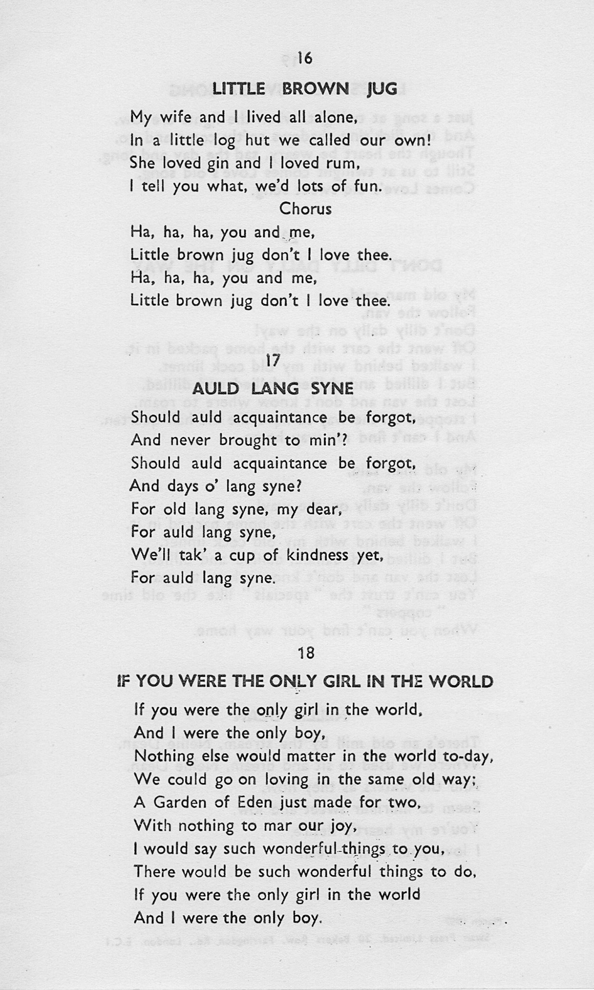 1957 Express Song Sheet - a real 'Blast from the Past'