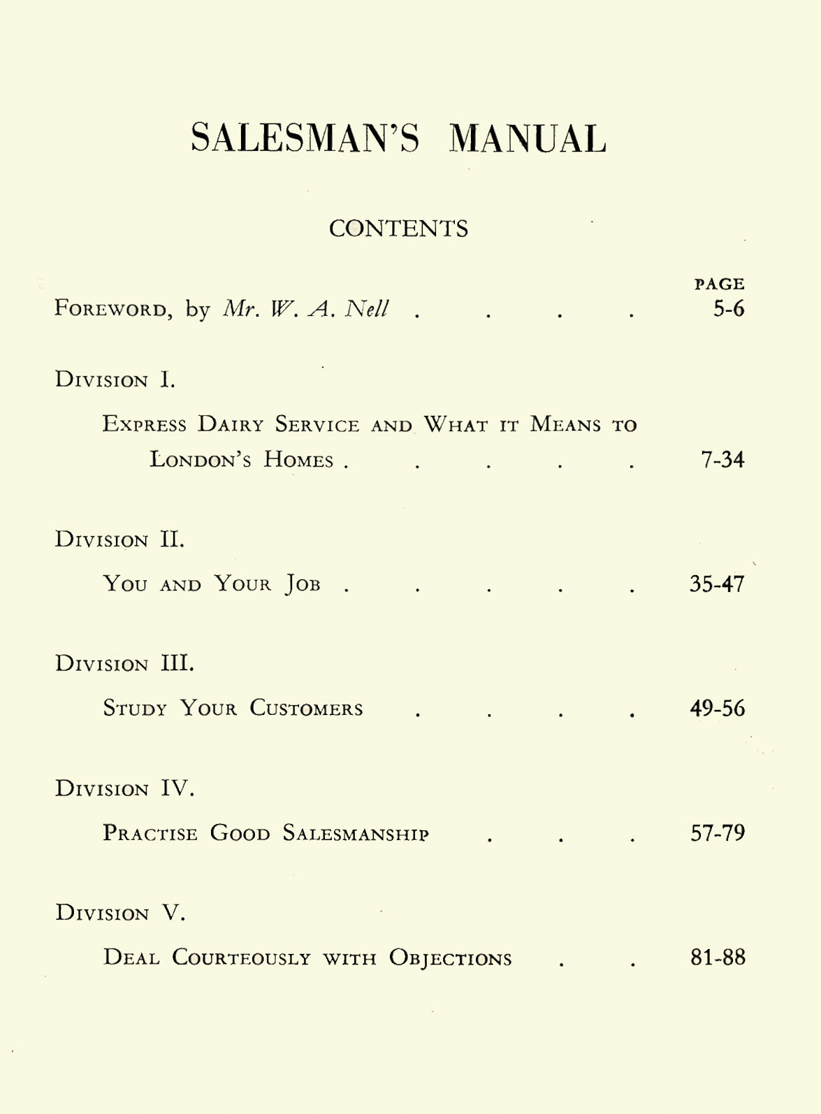 1956 Express Salesman's Manual, Fourth Edition published 1954, presented to Roger Gillard, Orpington Depot