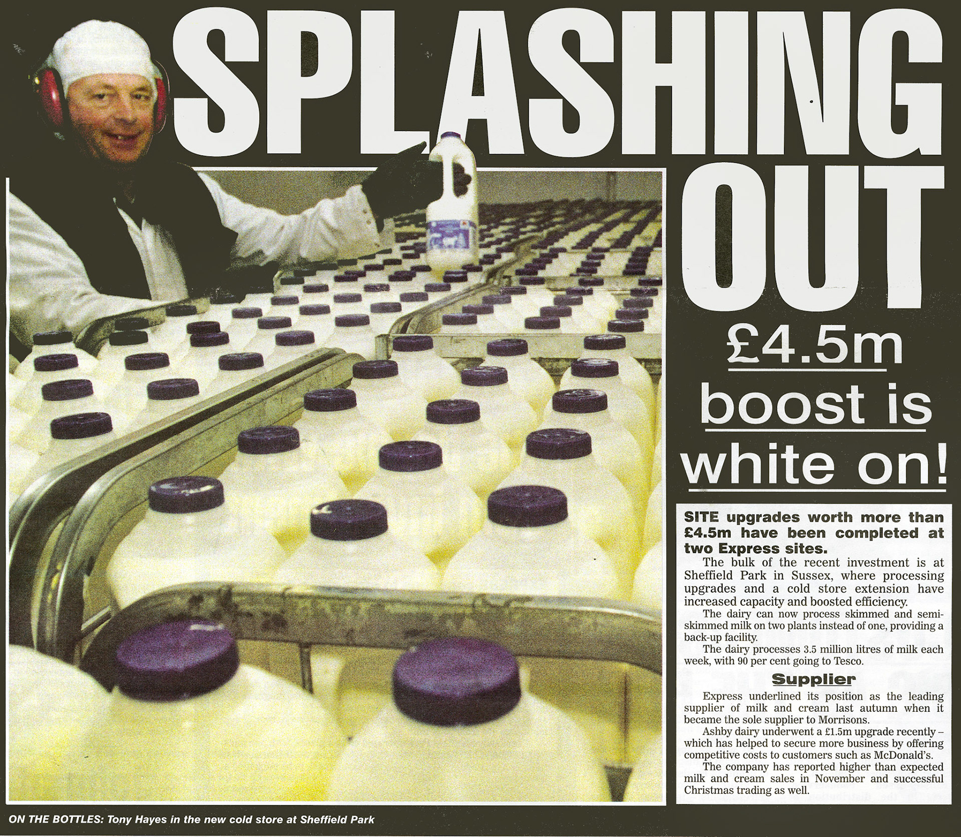 2002 Sheffield Park cold store extended, with Tony Hayes in action. (Express News February, courtesy Paul Luke)