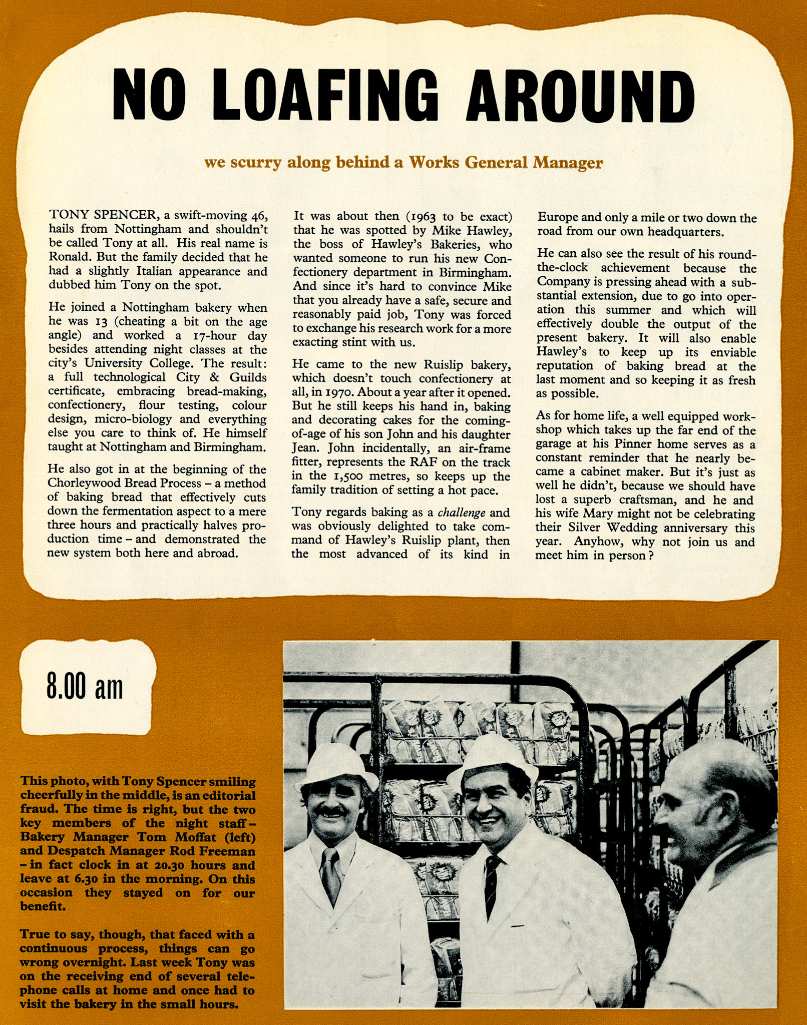 1975 A Day in the Life of Tony Spencer, Manager of Hawley's Ruislip Bakery