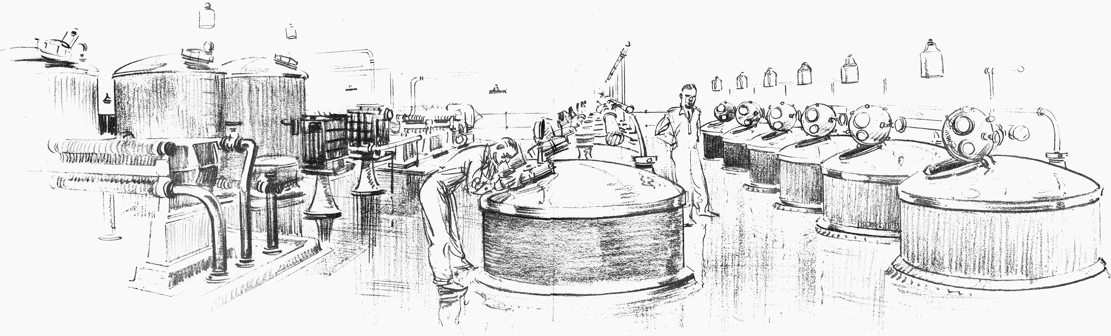 1930 Cricklewood Opening Brochure Illustration-Pasteurising Floor