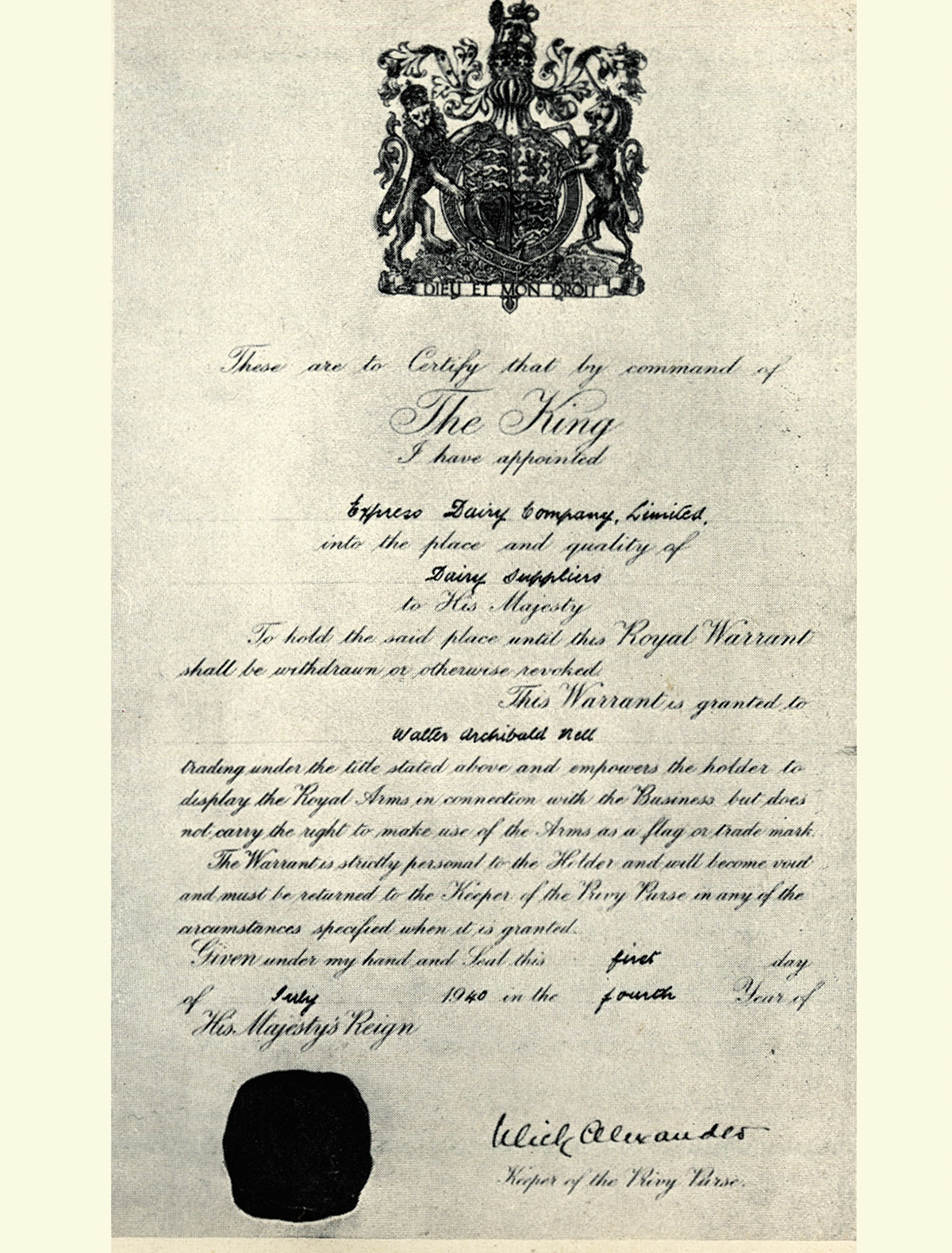 1956 Express Salesman's Manual, Fourth Edition published 1954, presented to Roger Gillard, Orpington Depot