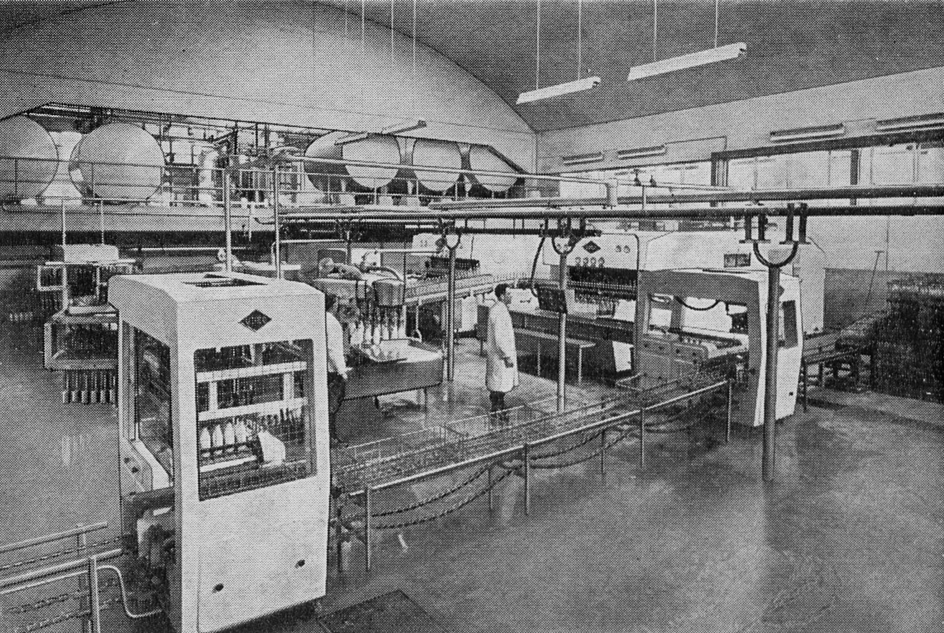 1957 Hammett's Dairies brochure extracts-bottling hall... decrating, washing, filling and recrating. (Courtesy Michael Mitchell)