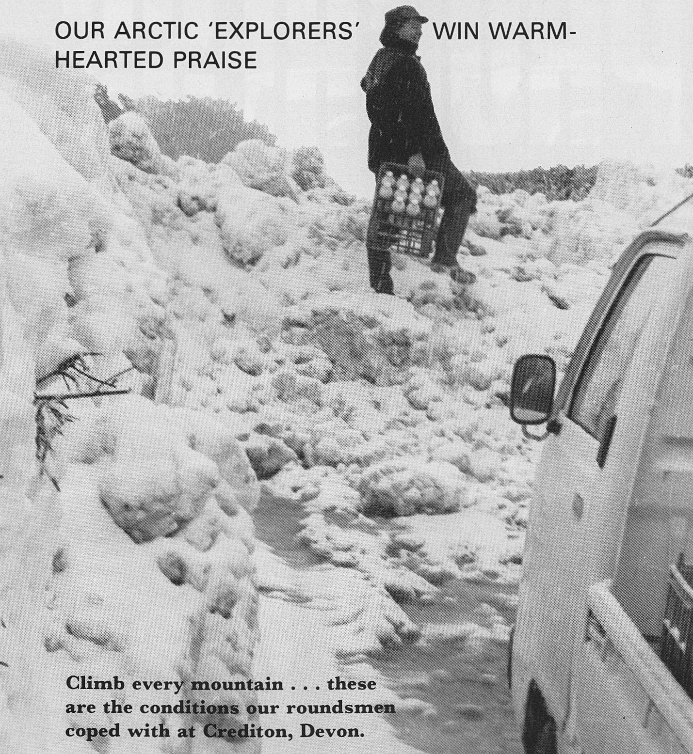 1982 Dave Blanchford going above and beyond duty to deliver milk to his customers