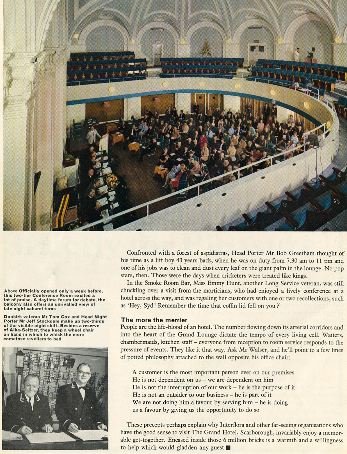 1967 The Grand Hotel, Scarborough hosts Interflora