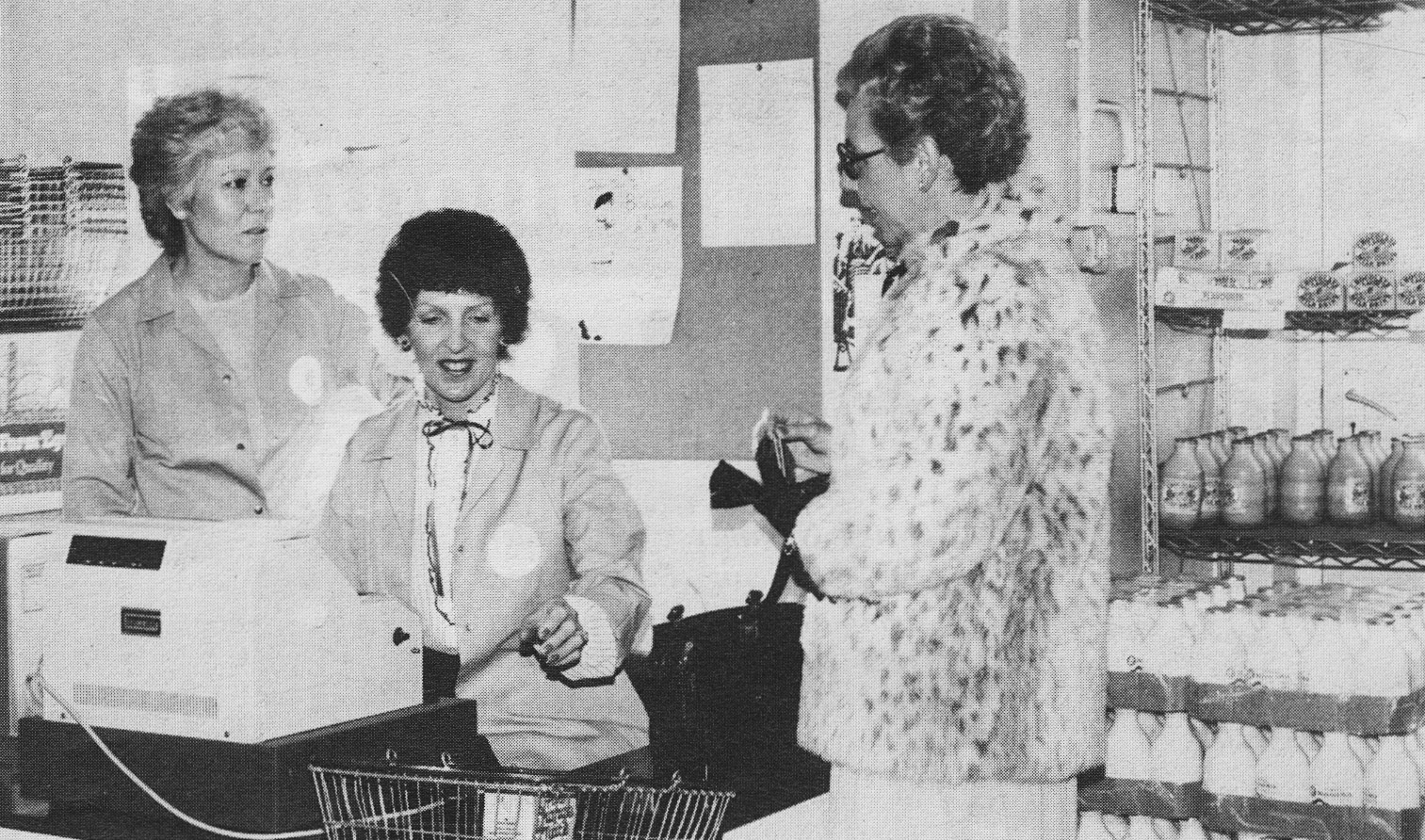1984 February-The FourThirty magazine of South Ruislip Site - Beryl Purslove buying goods in the staff shop.