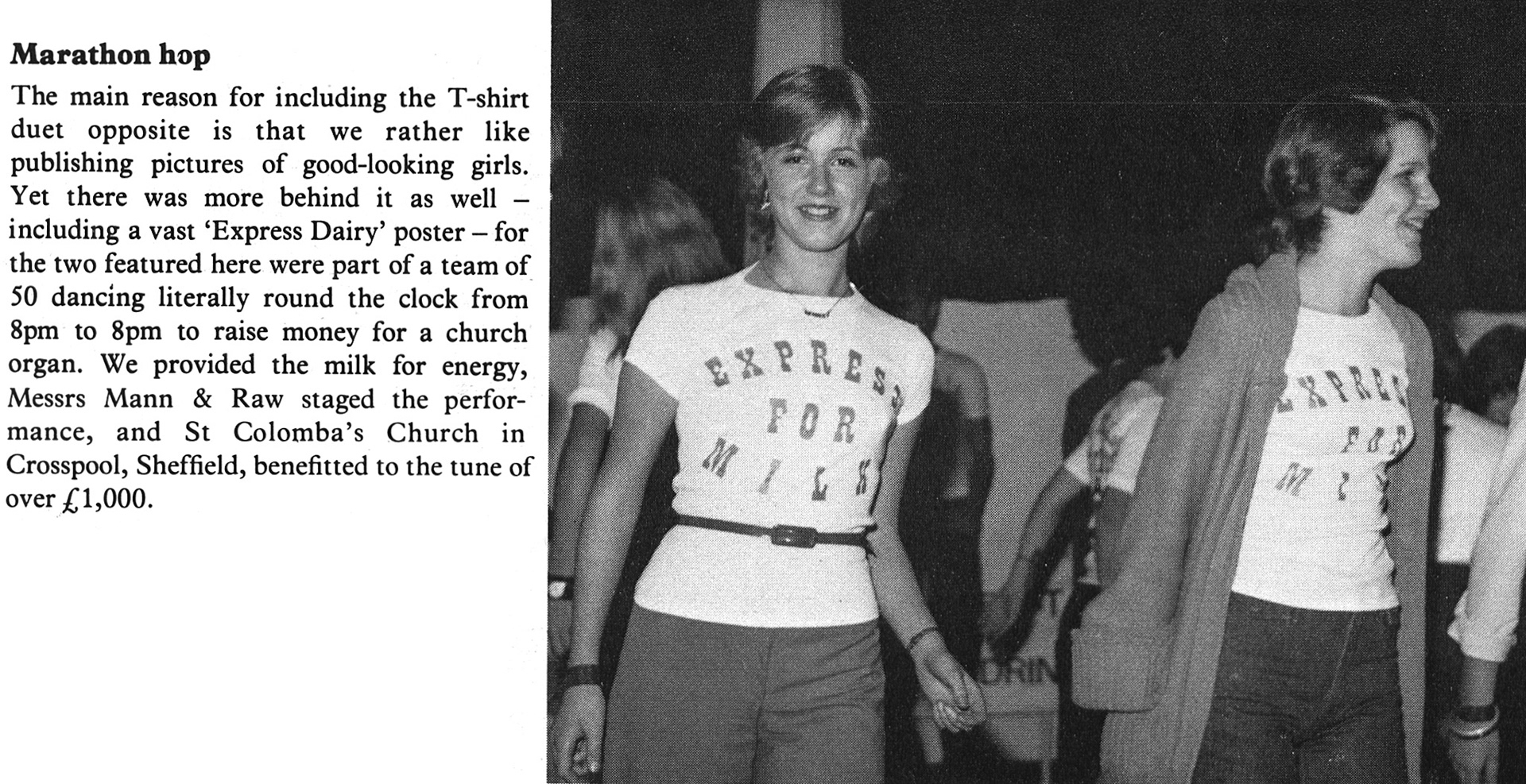 1977 Sheffield Charity Dance, supported by Express Dairy. (Express News Spring)